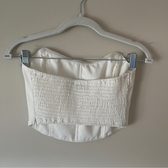 Na-kd Smock Back Corset Top white - Picture 5 of 7